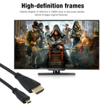 Câble HDMI vers micro HDMI Full HD 1080p pour GoPro HERO 4 / 3+ / 3 / 2 / 1 / SJ4000, longueur : 1,5 m.