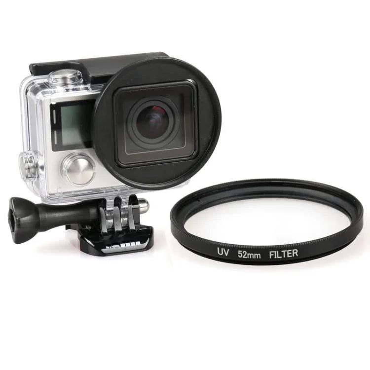 فلتر عدسة UV دائري بحجم 52 مم لكاميرا GoPro HERO4 / 3+، فلتر UV