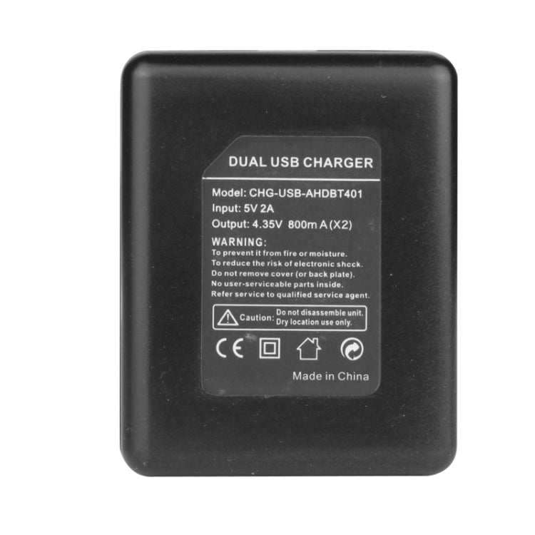 Chargeur de voyage USB double pour GoPro HERO4 (AHDBT-401), compatible avec GoPro HERO4