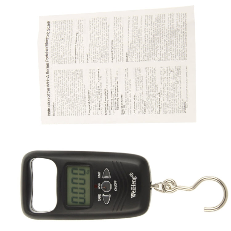 50kg x 10g LCD Electronic Travel Luggage Hook Weight Scale (WH-A17), WH-A17