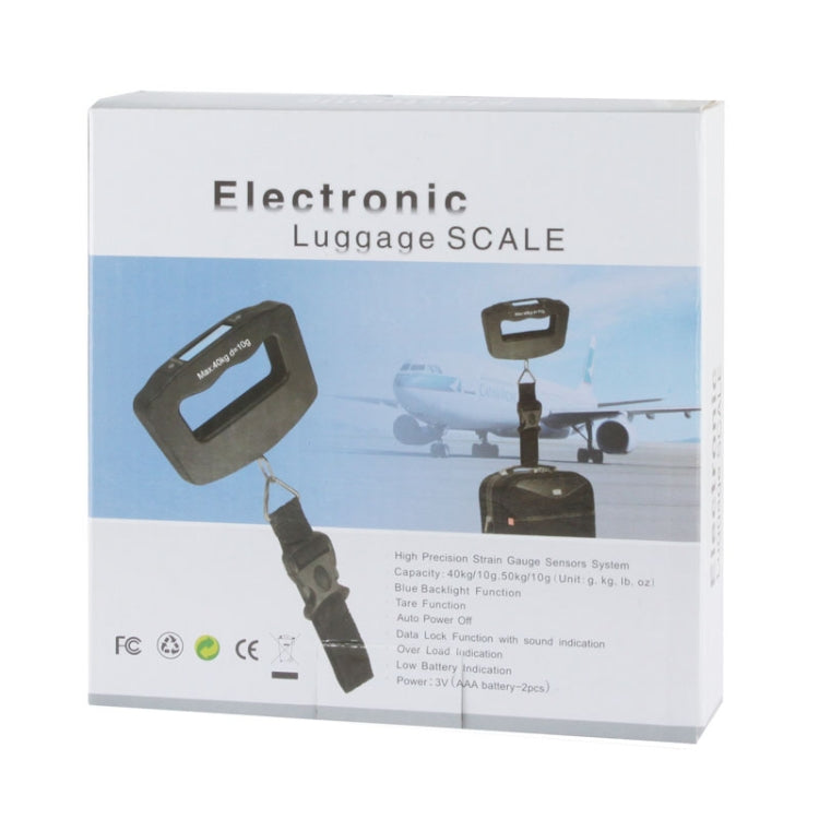 50kgx10g LCD Electronic Travel Luggage Hook Weight Scale, 50kgx10g