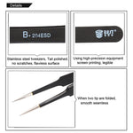 BEST BST-204ESD 202 Stainless Steel Anti-static Tip Tweezers, BST-204ESD