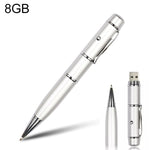 قرص فلاش USB على شكل قلم ليزر 3 في 1، فضي (8 جيجابايت)، 8 جيجابايت (فضي)