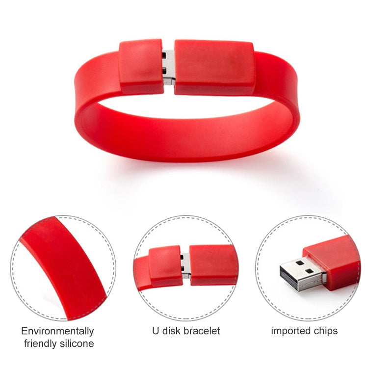 قرص فلاش USB 2.0 بسوار سيليكون 16GB، 16GB (أخضر)