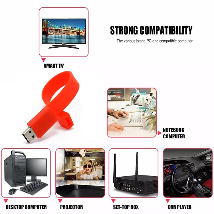 قرص فلاش USB 2.0 بسوار سيليكون 4GB، 4GB