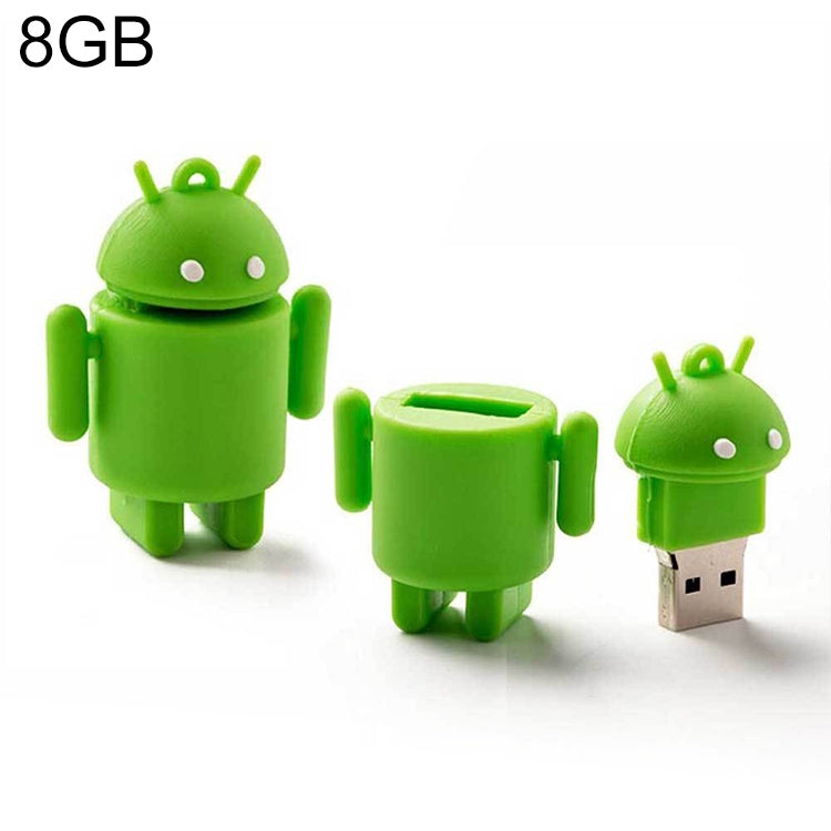 قرص فلاش USB على شكل روبوت أندرويد 8GB (أخضر)، 8GB