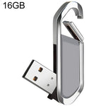 قرص فلاش USB 2.0 على شكل سلسلة مفاتيح معدنية بسعة 16 جيجابايت (رمادي)