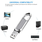قرص فلاش USB 2.0 على شكل سلسلة مفاتيح معدنية بسعة 16 جيجابايت (رمادي)