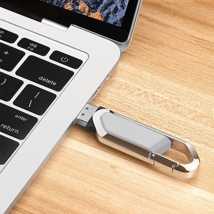 قرص فلاش USB 2.0 على شكل سلسلة مفاتيح معدنية بسعة 16 جيجابايت (رمادي)