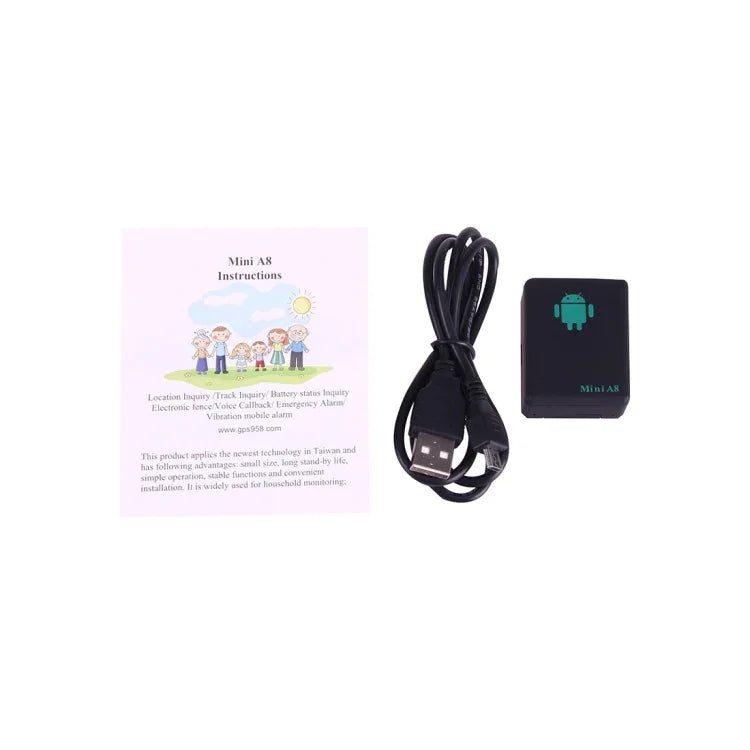 جهاز تعقب TRACKER Mini A8 بتقنية الوقت الحقيقي بأربعة نطاقات عالمي GSM/GPRS لتعقب الأشخاص
