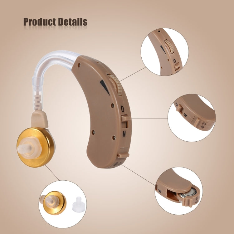 JECPP Behind Ear Sound Amplifier Adjustable Tone Hearing Aid, F-135