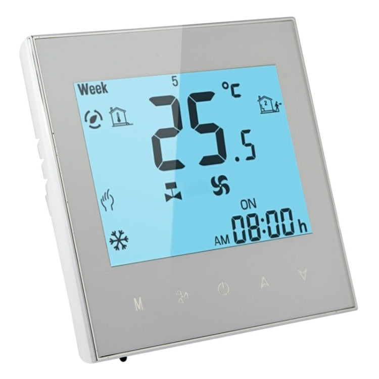 منظم حرارة غرفة قابل للبرمجة بشاشة LCD لتكييف الهواء بأنبوبين لوحدة مروحة الملف