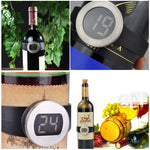 Celsius Degree Digital LCD Display Wine Bottle Thermometer, Suitable Bottle Diameter: 65-80mm (Black + Silver), TL802-TT