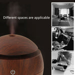LM-X1 USB Rechargeable Wood Texture 3W Ultrasonic Aroma Air Humidifier, LM-X1