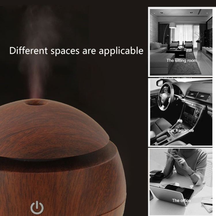 LM-X1 USB Rechargeable Wood Texture 3W Ultrasonic Aroma Air Humidifier, LM-X1