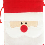 3 PCS Santa Pattern Christmas Dinner Table Decoration Plush Champagne Wine Bottle Bag, Santa Pattern  2