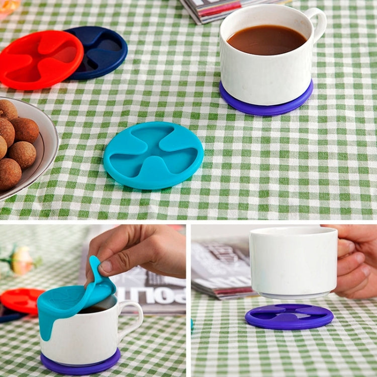 Anti-slip Silicone Red Wine & Tea & Coffee Cup Mat / Cup Lid, Random Color Delivery