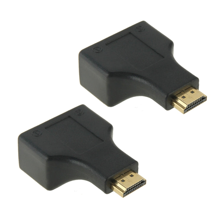 موسع كابل شبكة HDMI بطول 30 متر إلى منفذي RJ45 عبر كابل Cat 5e/6 لدعم 3D HDTV، RJ45 مزدوج أسود
