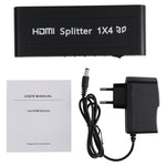 مقسم HDMI 1x4 بدقة 1080P، إصدار 1.4، قابس الاتحاد الأوروبي، 1x4 HDMI V1.3
