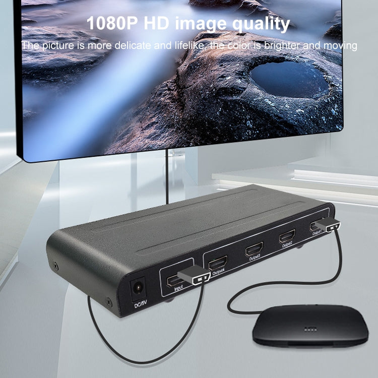 مقسم HDMI 1x4 بدقة 1080P، إصدار 1.4، قابس الاتحاد الأوروبي، 1x4 HDMI V1.3