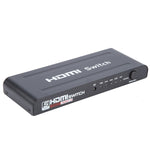 مفتاح HDMI بخمسة منافذ بدقة Full HD 1080P مع جهاز تحكم عن بعد ومؤشر LED، مع مؤشر LED