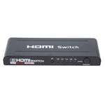 مفتاح HDMI بخمسة منافذ بدقة Full HD 1080P مع جهاز تحكم عن بعد ومؤشر LED، مع مؤشر LED
