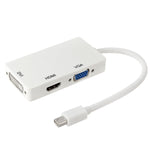 Mini DisplayPort Male to HDMI + VGA + DVI Female Adapter Converter Cable for Mac Book Pro Air, Cable Length: 17cm, Mini DP to HDMI+VGA+DVI (Black), Mini DP to HDMI+VGA+DVI (White)