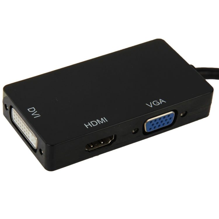 Mini DisplayPort Male to HDMI + VGA + DVI Female Adapter Converter Cable for Mac Book Pro Air, Cable Length: 17cm, Mini DP to HDMI+VGA+DVI (Black), Mini DP to HDMI+VGA+DVI (White)