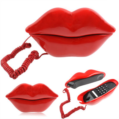 Sexy Red Hot lips Shape Wire Corded Telephone, Sexy Red Hot lips Telephone