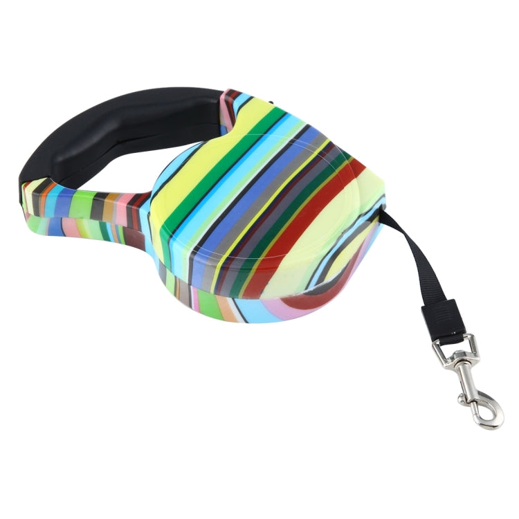 Easy Operation Retractable Flexible Dog Leash, 5m Color Strip Style