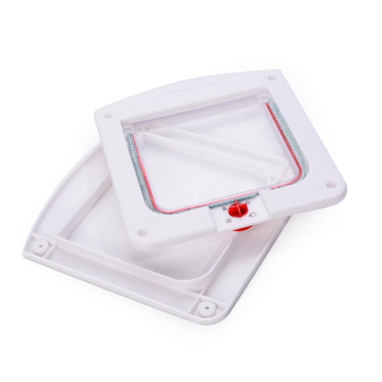 Cat / Small-scale Dog Friendly Transparent Flap, Universal 4 Way Locking, White