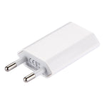 5V / 1A Single USB Port Charger Travel Charger, EU Plug, EU Plug White