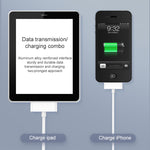 كابل USB مزدوج الجوانب بطول 2م لمزامنة البيانات والشحن لأجهزة iPhone 4 و 4S / iPhone 3GS / 3G / iPad 3 / iPad 2 / iPad / iPod Touch، 2م