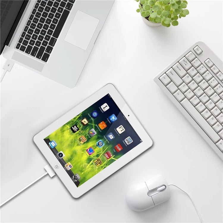 كابل USB مزدوج الجوانب بطول 2م لمزامنة البيانات والشحن لأجهزة iPhone 4 و 4S / iPhone 3GS / 3G / iPad 3 / iPad 2 / iPad / iPod Touch، 2م