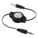 3.5mm Retractable Aux Audio Cable, Compatible with Phones, Tablets, Headphones, MP3 Player, Car/Home Stereo & More, Length: 11cm to 80cm