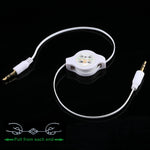 Aux Audio Cable 3.5mm Male to Male Retractable Cord, Compatible with Phones, Tablets, Headphones, MP3 Player, Car/Home Stereo & More, Length: 11cm  to 80cm