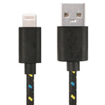 كابل شحن ونقل بيانات USB 8 دبابيس بطول 1م بنمط شبكة نايلون لأجهزة iPhone و iPad