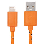 كابل شحن ونقل بيانات USB 8 دبابيس بطول 1م بنمط شبكة نايلون لأجهزة iPhone و iPad