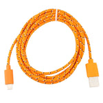كابل شحن ونقل بيانات USB 8 دبابيس بطول 1م بنمط شبكة نايلون لأجهزة iPhone و iPad