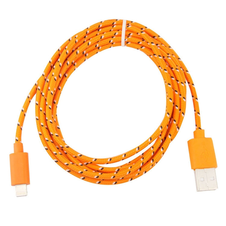 كابل شحن ونقل بيانات USB 8 دبابيس بطول 1م بنمط شبكة نايلون لأجهزة iPhone و iPad