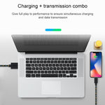 كابل شحن ونقل بيانات USB 8 دبابيس بطول 1م بنمط شبكة نايلون لأجهزة iPhone و iPad