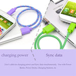 كابل شحن ونقل بيانات USB 8 دبابيس بطول 1م بنمط شبكة نايلون لأجهزة iPhone و iPad