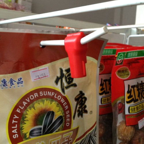 12 PCS Red ABS Display Hook / Security Lock Hook, 5.0mm Lock Hook Red, 6.0mm Lock Hook Red