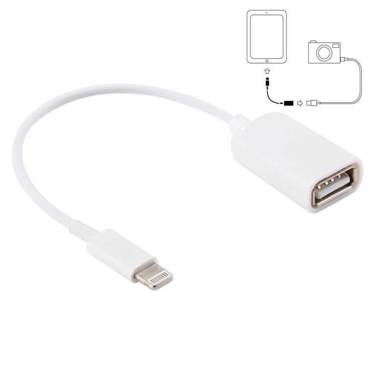 كابل محول USB أنثى إلى 8 دبابيس ذكر OTG، يدعم iOS 10.2 وما دون، الطول: 18 سم