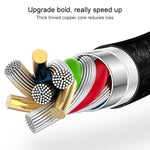 كابل شحن ونقل بيانات USB بنمط شبكة نايلون بطول 3 أمتار لأجهزة iPhone و iPad