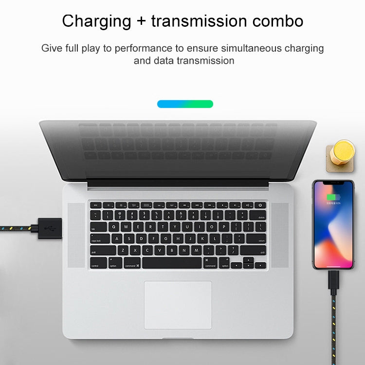 كابل شحن ونقل بيانات USB بنمط شبكة نايلون بطول 3 أمتار لأجهزة iPhone و iPad