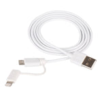 كابل شحن ومزامنة بيانات بطول 1 متر MFI 2 في 1 بمنفذ 8 بن + Micro USB 2.0 ذكر إلى USB
