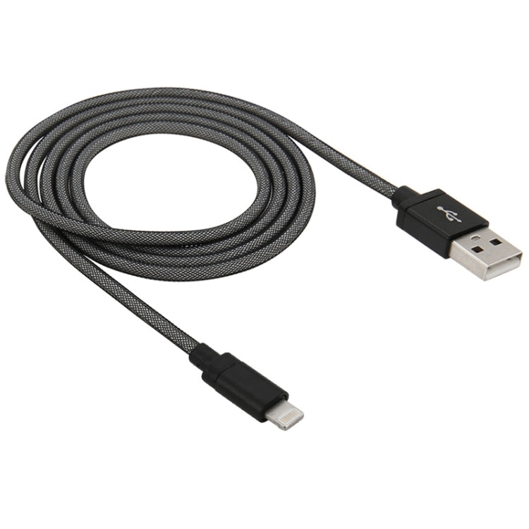 كابل بيانات / شاحن 8 دبابيس إلى USB برأس معدني بنمط شبكي، طول الكابل: 1م