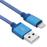 كابل بيانات / شاحن 8 دبابيس إلى USB برأس معدني بنمط شبكي، طول الكابل: 1م
