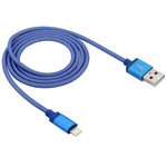 كابل بيانات / شاحن 8 دبابيس إلى USB برأس معدني بنمط شبكي، طول الكابل: 1م